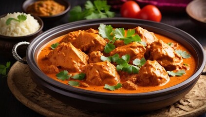 Tasty butter chicken curry dish from Indian cuisine