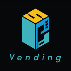 vending machine cartoon logo vector