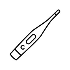 Digital thermometer line black icon