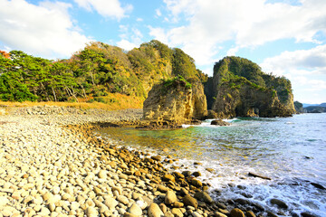 Naklejka premium 海 静岡県賀茂郡西伊豆町仁科浮島 