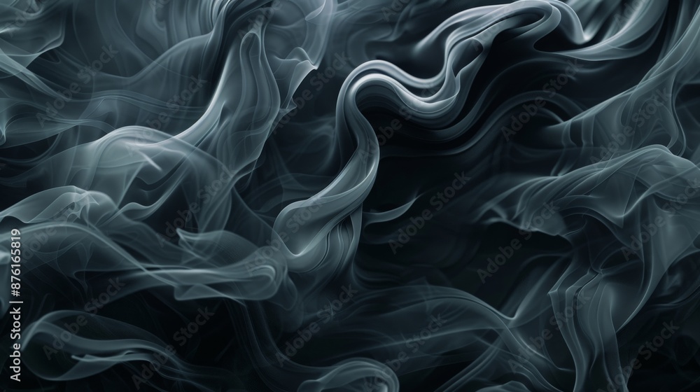 Aufkleber this image showcases abstract wisps of smoke swirling delicately against a dark background, creating