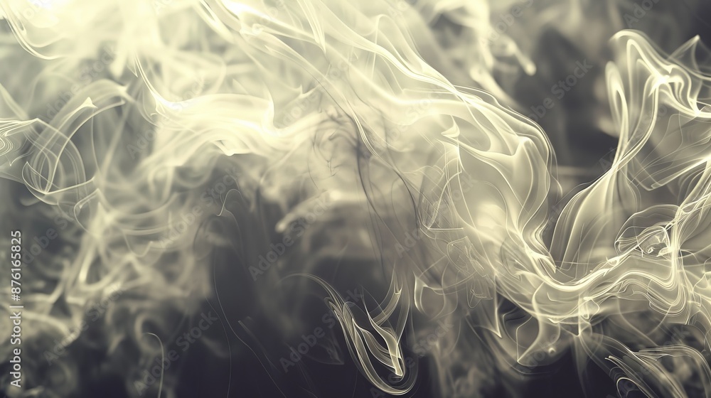 Aufkleber This image features light smoke tendrils dancing gracefully in a bright backdrop, creating an elegant and serene visual effect that is both captivating and ethereal in nature.