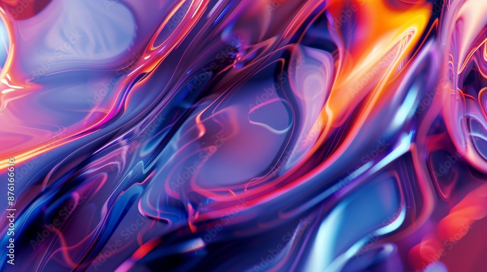 Aufkleber A captivating abstract scene with fluid and swirling colors that create a mesmerizing visual experience, blending various hues and textures in a dynamic, flowing composition.