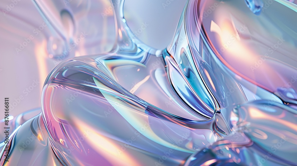Leinwandbilder A captivating image of glossy, reflective surfaces with smooth curves and soft gradients, creating a serene and sophisticated atmosphere ideal for modern design projects.