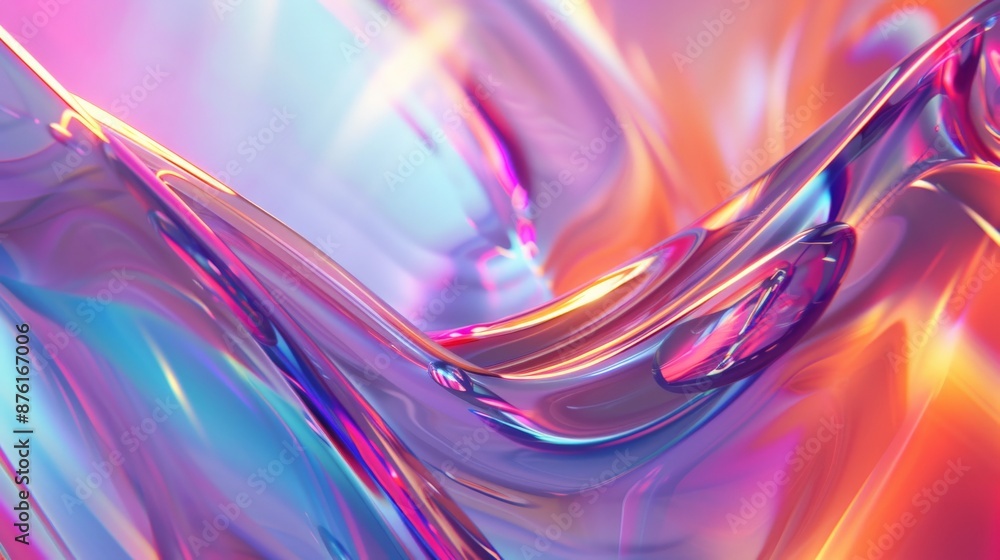 Aufkleber A dynamic abstract digital artwork characterized by the interplay of vibrant colors and fluid shapes, showcasing creativity and modern artistic expression with a smooth texture.