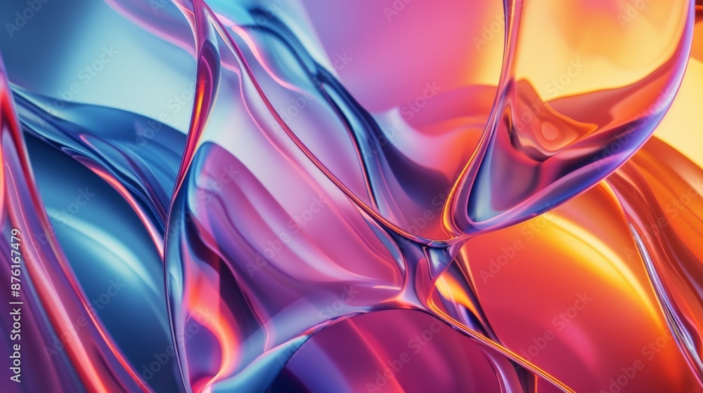 Poster this digital art piece showcases dynamic flowing shapes in a mix of vibrant colors, invoking emotion