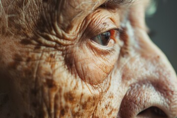 Comparison of Aging Effects on Skin: Smoker vs. Non-Smoker Close-Up Details of Wrinkles and Discoloration