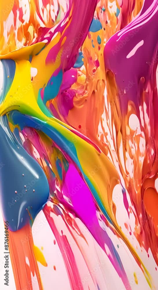 Poster colored paint splashes in water various colors video fluid art abstract texture colorful paint splas