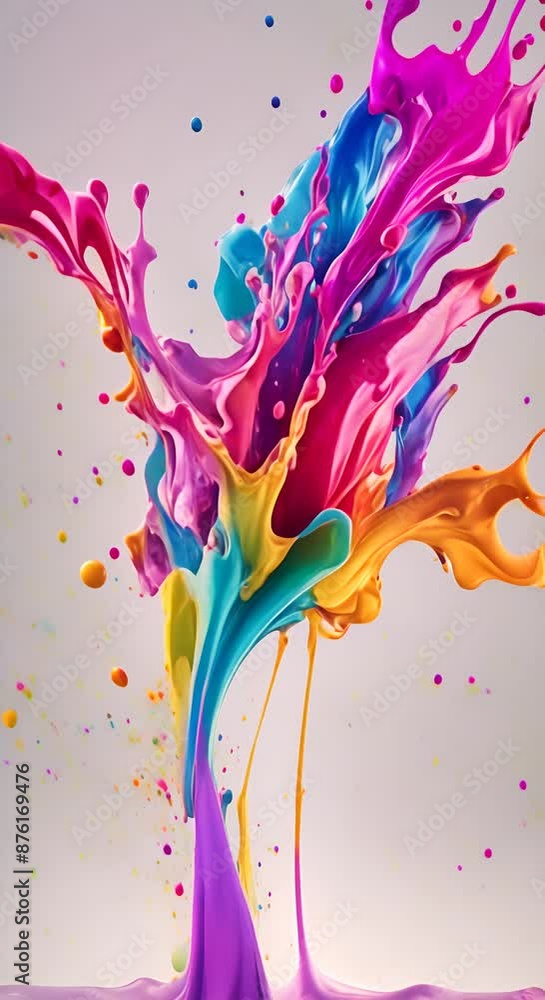 Poster colored paint splashes in water various colors video fluid art abstract texture colorful paint splas