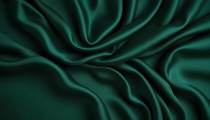 Obraz premium Dark green silk fabric background