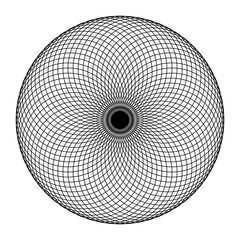 Intricate Torus Wireframe Top View, Sacred Geometry 3D Energy Field Representation  
