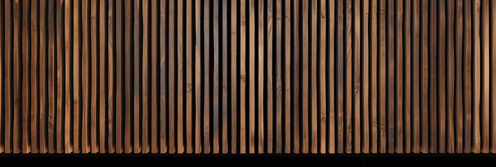 Wood background banner panorama long - Brown wooden acoustic panels wall texture , seamless pattern