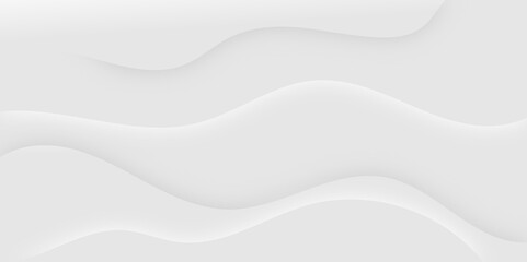 White and light gray background luxurious abstract texture. Sparkling with soft beautiful paper waves smooth and clean modern abstract wave curve line banner background design. 
