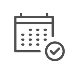 Calendar icon outline and linear vector.	
