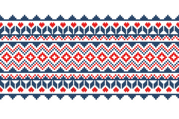 Vector seamless pattern pixcel style, ethnic geometry, ethnic design, Design for textile, fabric, batik, print, ethnic motifs.