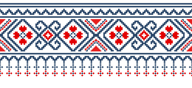 Vector seamless pattern pixcel style, ethnic geometry, ethnic design, Design for textile, fabric, batik, print, ethnic motifs.
