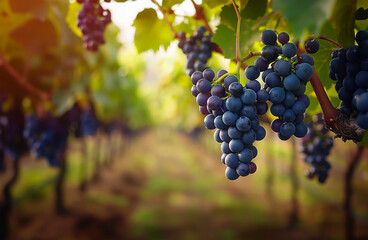 Fototapeta premium Lush vineyard with grapes