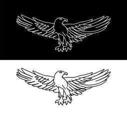 Stylized illustration of an eagle. Soaring bird icon. Symbol of freedom and nature. Symbol of the Republic of Zambia.