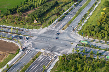 Fototapeta premium view of suburb road