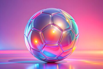 Naklejka premium Holographic soccer ball illustration