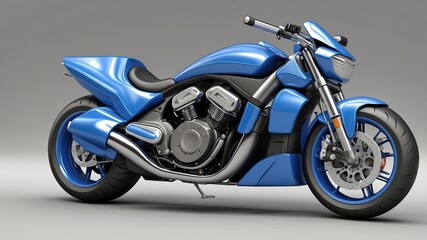 Obraz premium 3D realistic a smooth modern motorcycle with the blue marble texture color