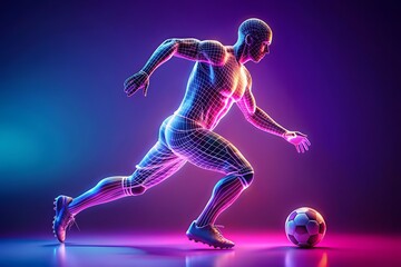 A fast running soccer player 