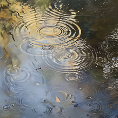 Rain circles on the water