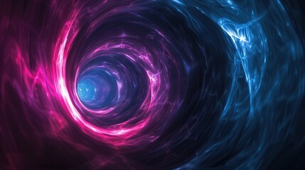 Dark Blue and Pink Minimalist Abstract Background with Mystical Glowing Portal