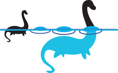Fototapeta premium Loch Ness Monster Bundle, Nessie, Split monogram, Loch Ness Monster Bundle, Nessie, Split monogram, Lochness, Monster dinosaur, stencil, Loch Ness, Vector, monster silhouette, 