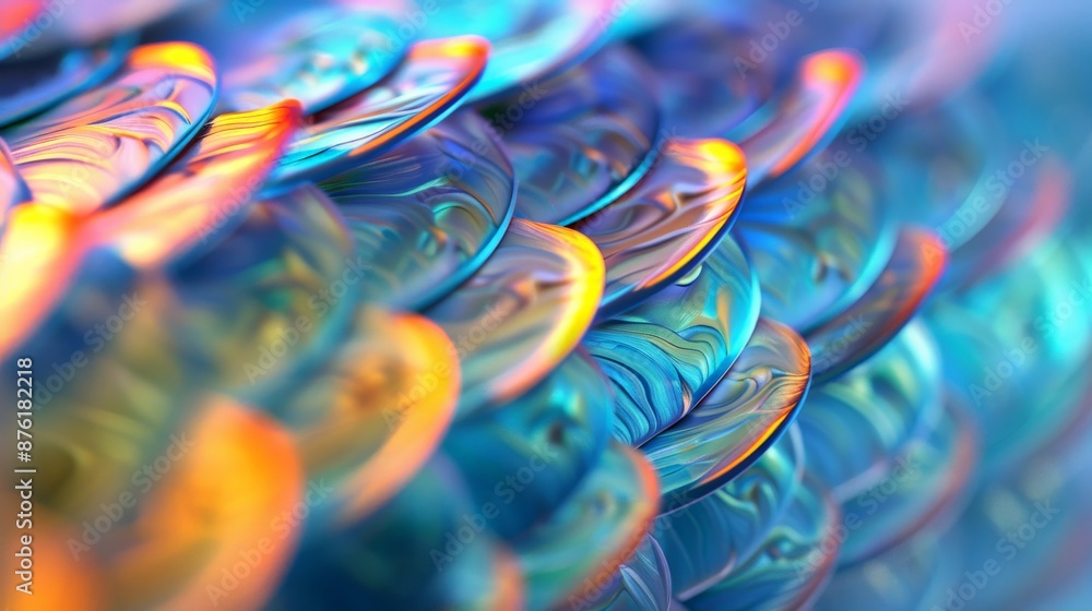 Aufkleber This image showcases an array of colorful wavy patterns blending into each other, creating a dazzling and vibrant abstract scene full of intriguing visual energy.