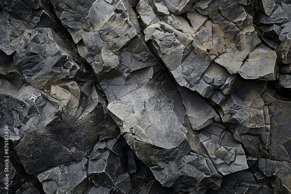 Aufkleber this image captures the rugged texture of gray stone with sharp, jagged edges, illustrating the raw 