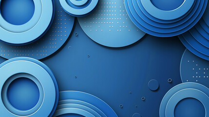 Blue concentric circles are creating a three dimensional effect