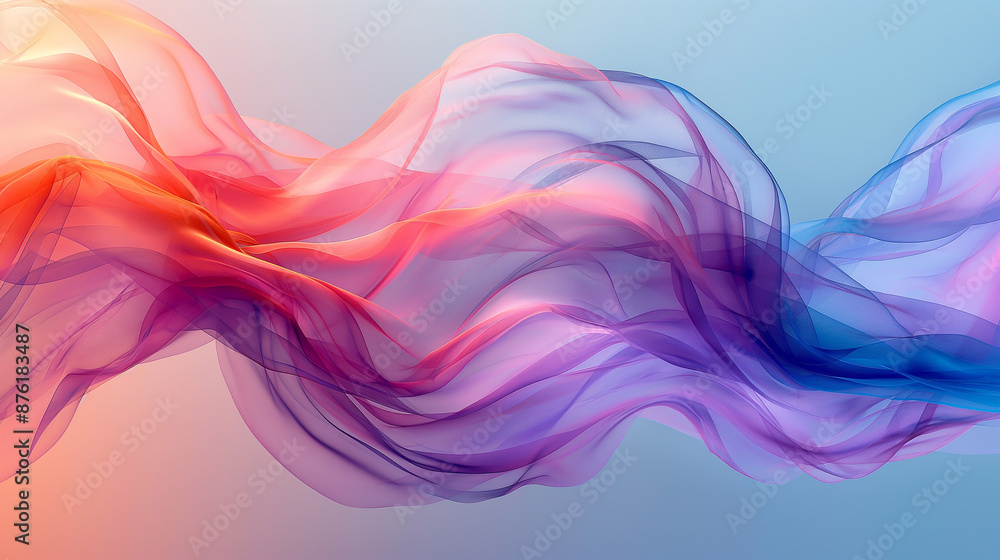 Poster Abstract colorful wavy background with flowing smooth lines