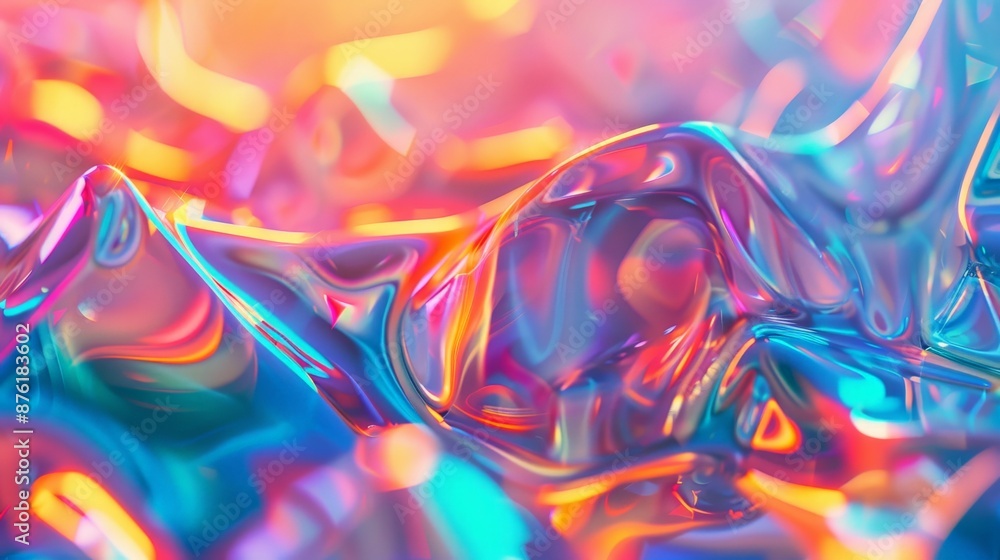Poster an abstract representation of vibrant liquid colors in motion, characterized by captivating and dyna