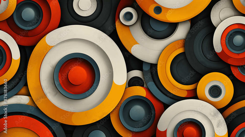 Poster Abstract background with colorful circles creating dynamic composition