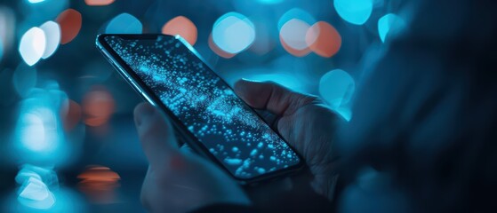 A futuristic mobile app features strange