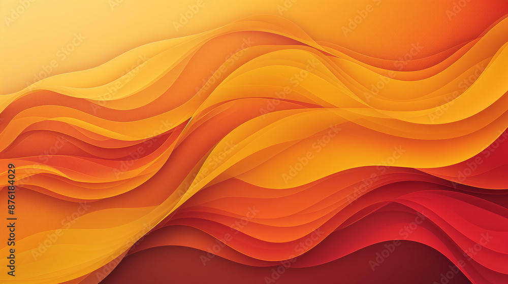 Poster abstract red and orange wavy background flowing in a seamless loop