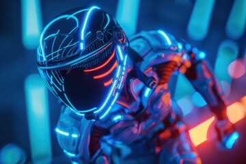 Fototapeta premium A futuristic sports league introduces strange