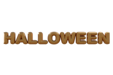 3d render . Happy Halloween Text  on transprent background .