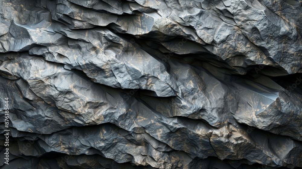 Poster The image captures a rugged rock surface with intricate textures and lines, showcasing the natural beauty and complexity of geological formations in a detailed manner.