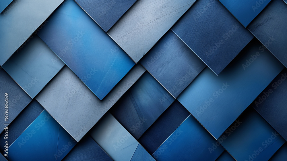 Aufkleber abstract blue square shapes background forming repeating pattern