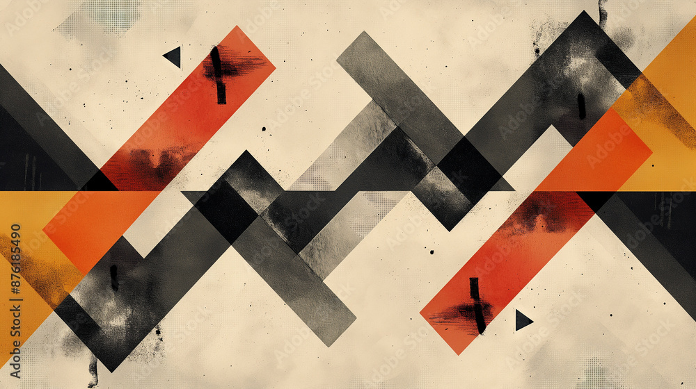 Aufkleber Abstract geometric shapes forming modern background design