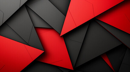 Abstract red and black geometric shapes forming modern background