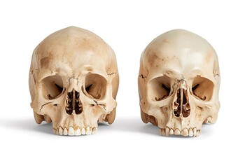 Human skull, isolated on white background.