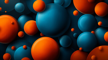 Abstract background showing blue and orange spheres floating in space