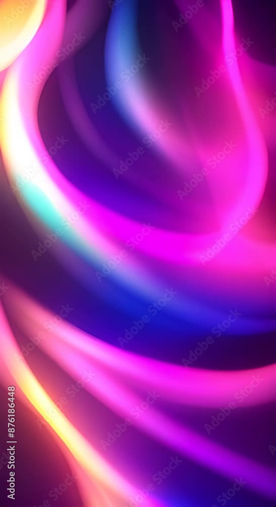 Poster luminous blurred lights vibrant multicolored glow on a soft gradient background 4k animation