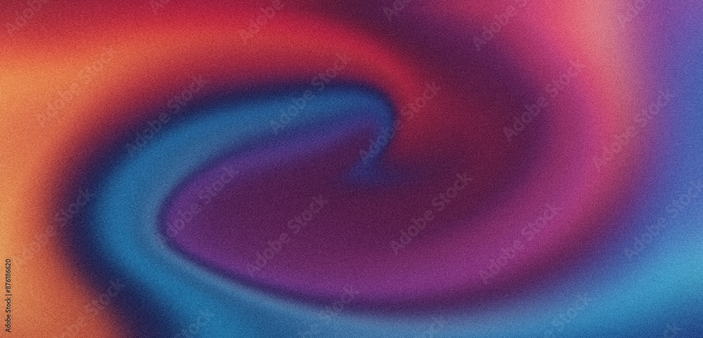 Poster vibrant abstract gradient background with colorful light leaks and textured noise grain