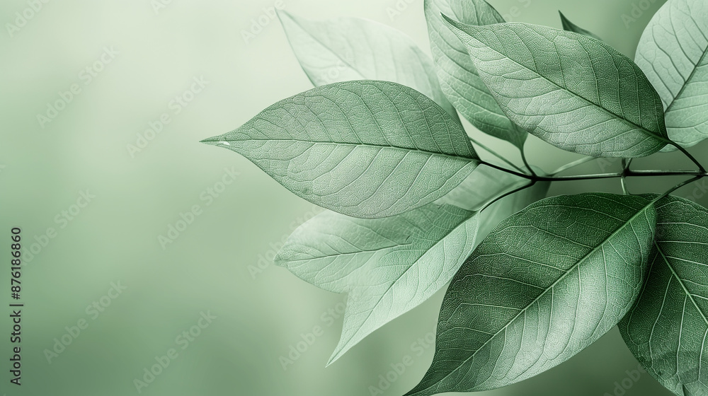 Aufkleber green leaves creating a relaxing nature background