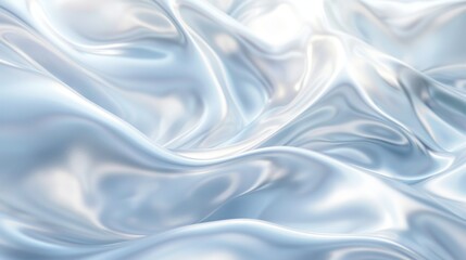 Obraz premium Abstract white and blue background with blurred flowing liquid waves, elegant light silver abstract wavy shapes background