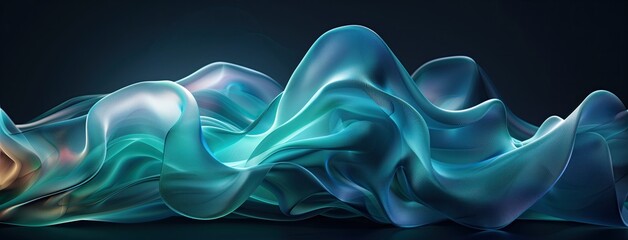 Ethereal Teal Blue 3D Background